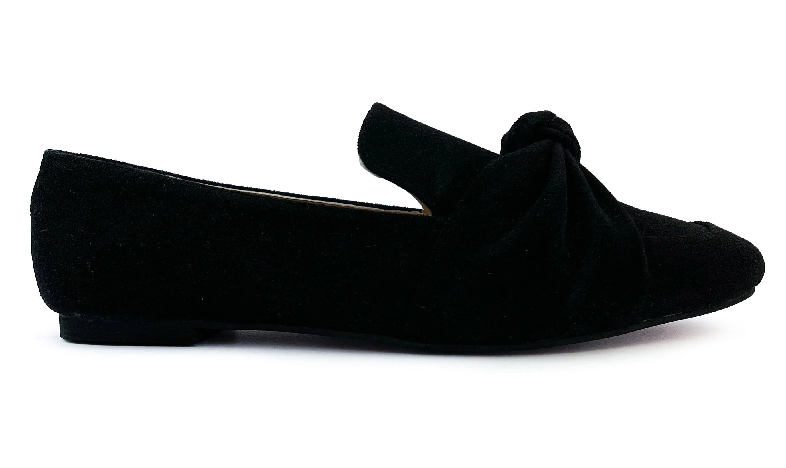 Black Square Toe Knot Loafers