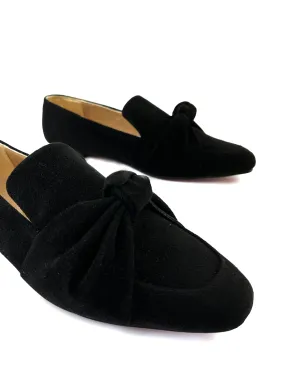 Black Square Toe Knot Loafers