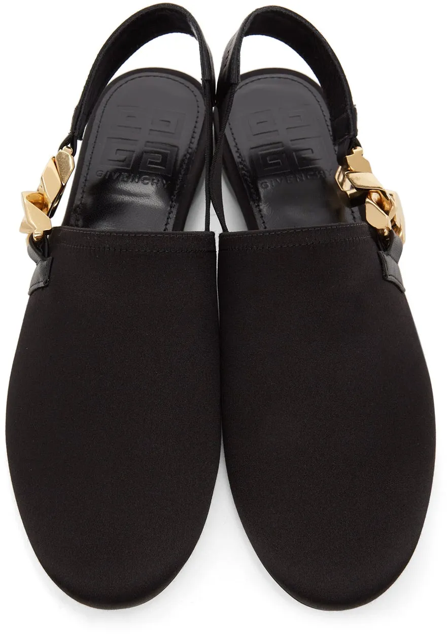 Givenchy Black Chain Slingback Mules