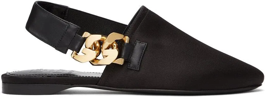 Givenchy Black Chain Slingback Mules