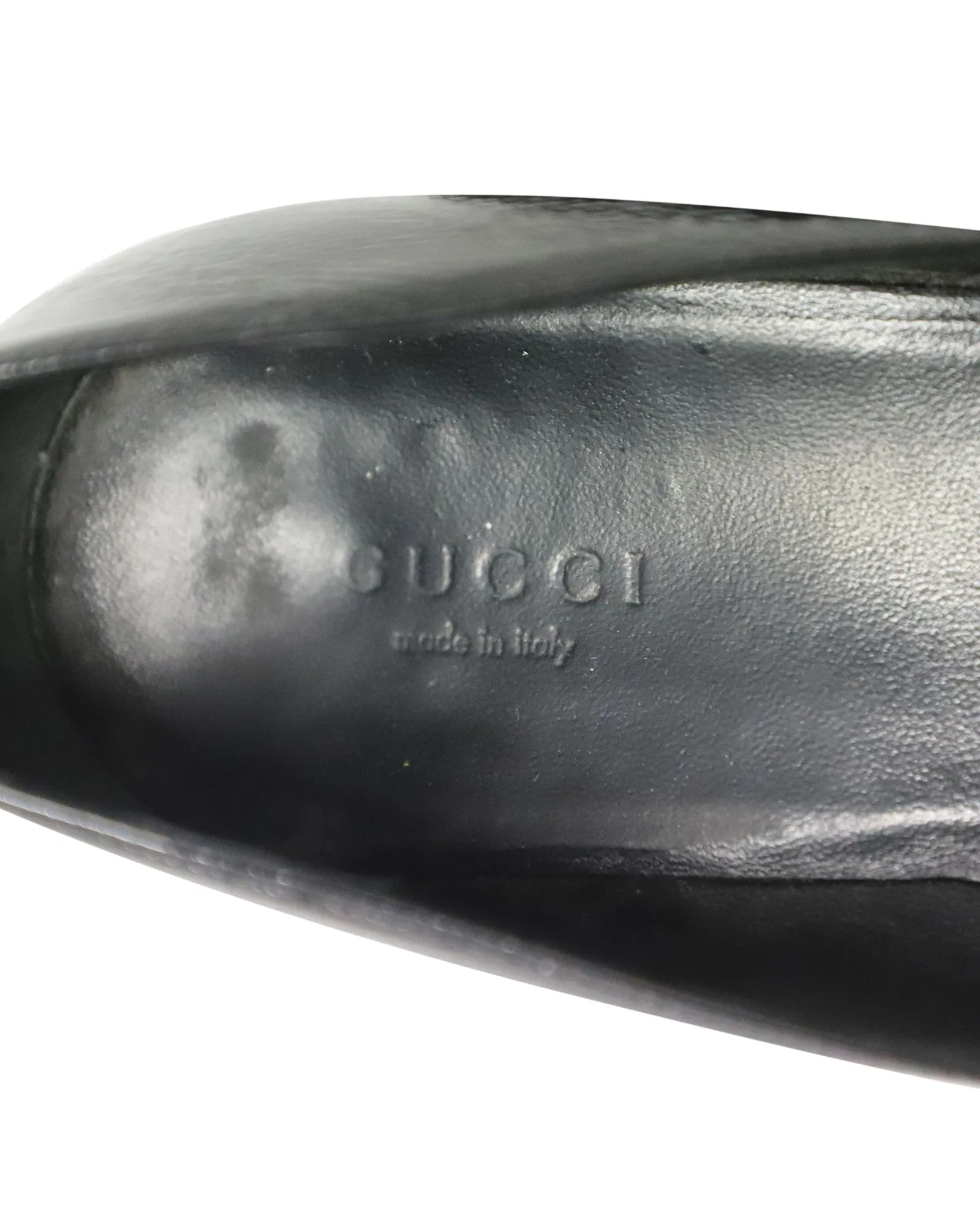 Gucci Interlocking G Wedge Court Heels in Black Leather