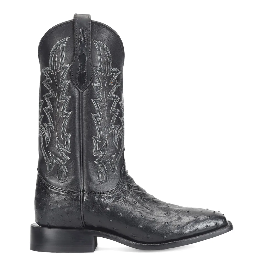 Rancher Full Quill Ostrich Square Toe Cowboy Boots