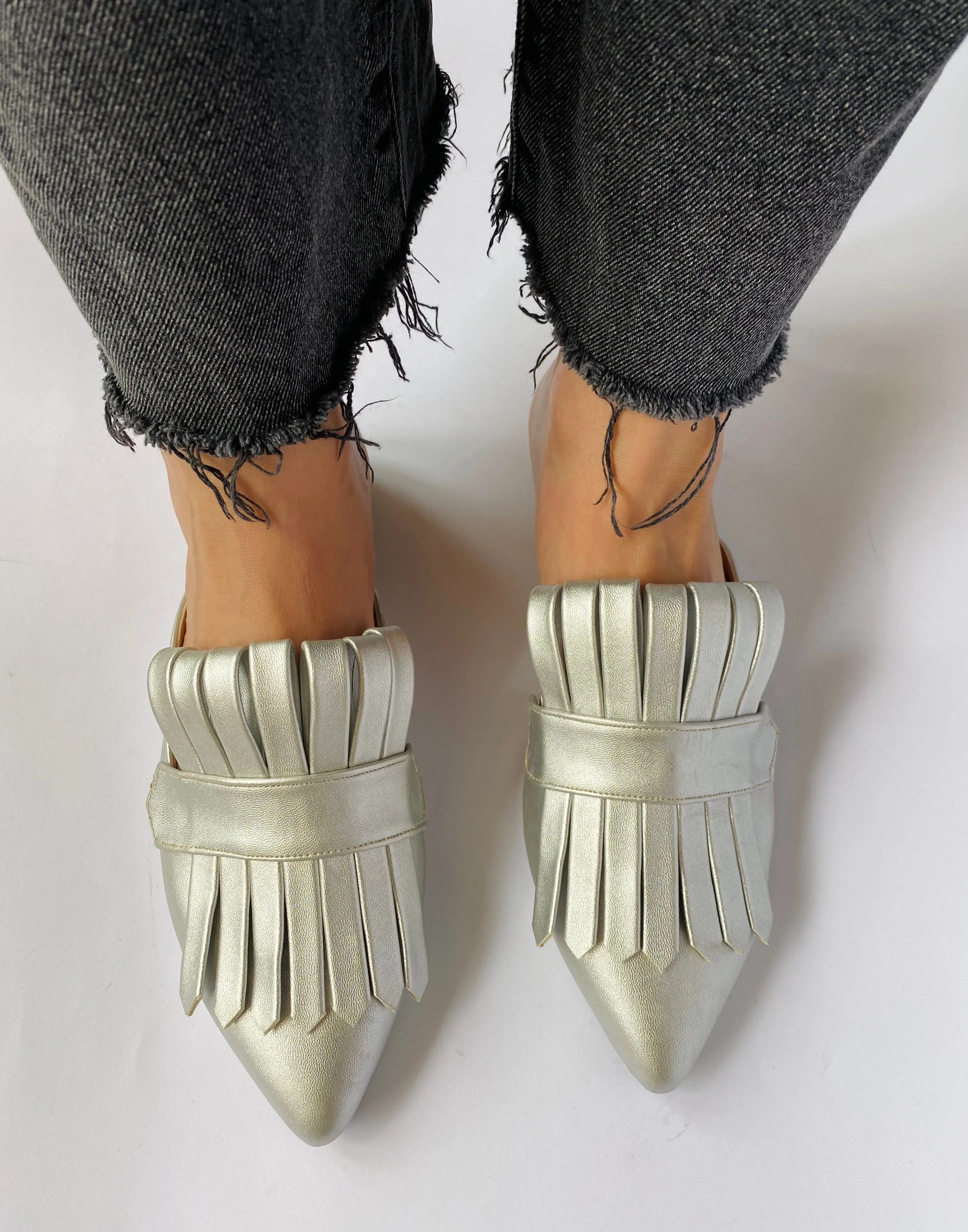 Silver Met Gala Mules