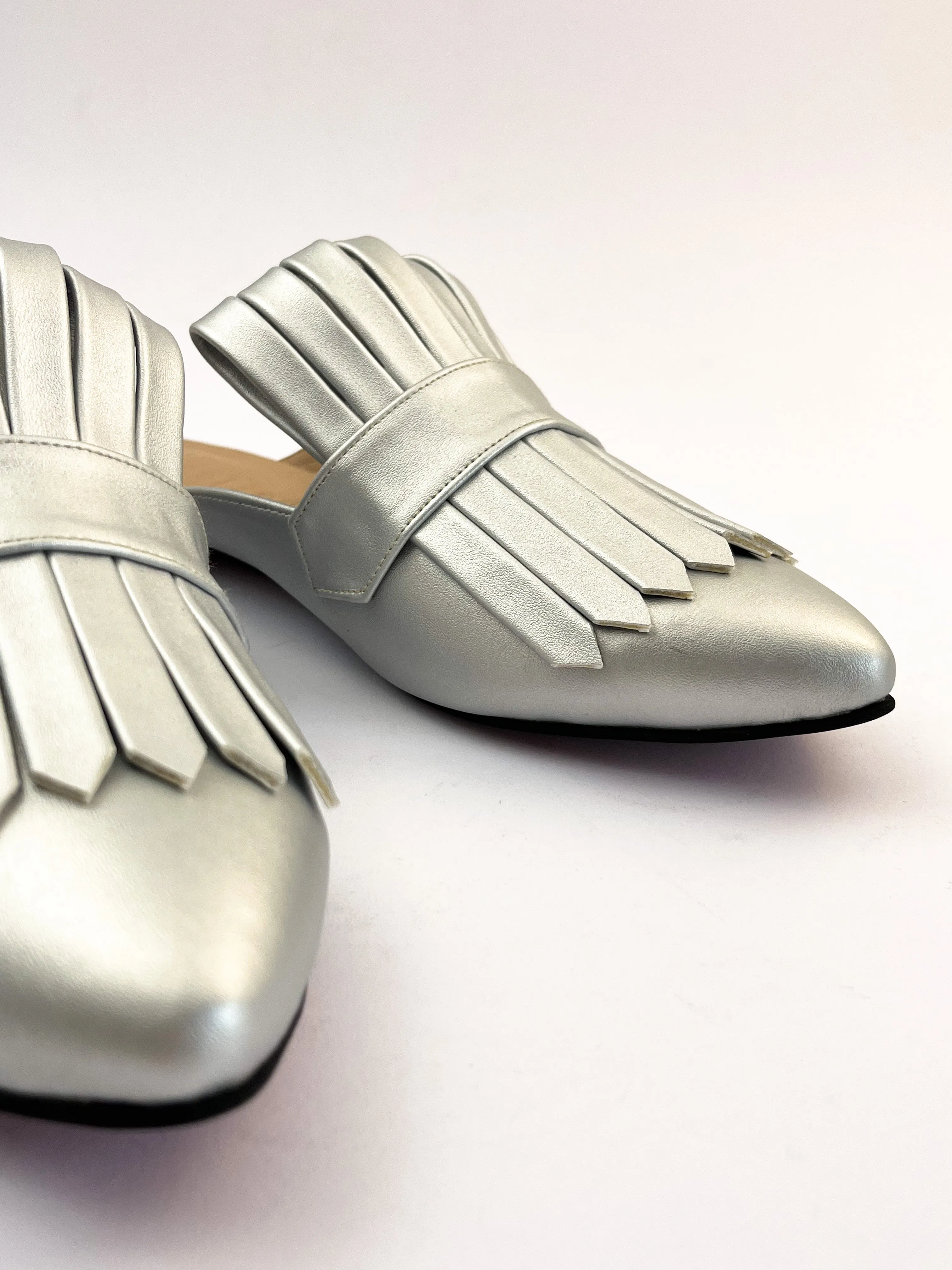Silver Met Gala Mules