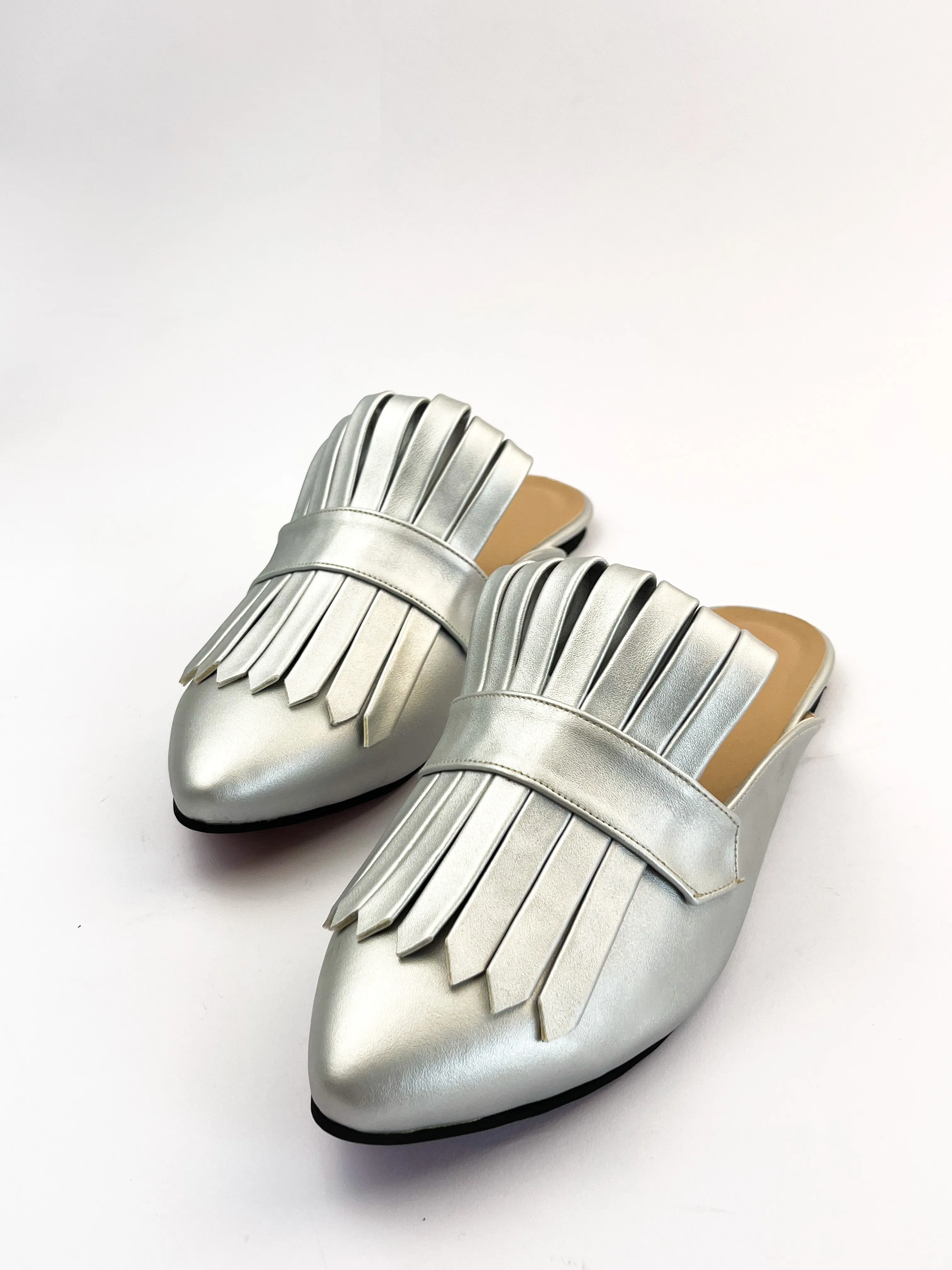 Silver Met Gala Mules