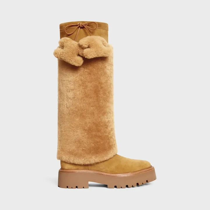 Suede Calfskin Bulky Highboot